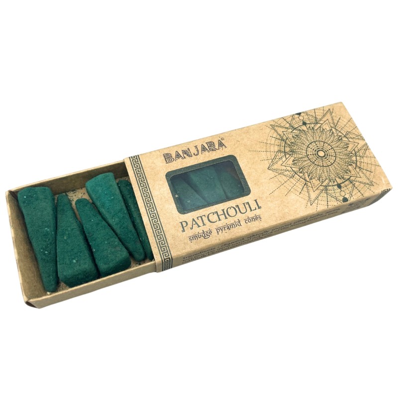 Banjara Smudge Pyramide Räucherkegel - Patchouli - Handgefertigt - Bio - Hergestellt in Indien-BANJARA -WEIHRAUCH-HOSTENATURA