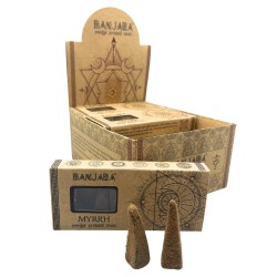 Banjara Smudge Pyramid Incense Cones - Myrrh - Handmade - Organic - Made in India