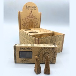 Banjara Smudge Pyramid Incense Cones - Myrrh - Handmade - Organic - Made in India