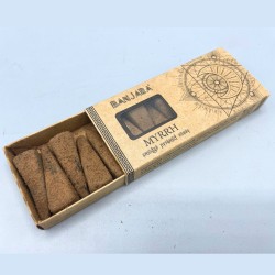 Banjara Smudge Pyramid Incense Cones - Myrrh - Handmade - Organic - Made in India