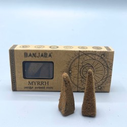 Cones de incenso Piramide Banjara Smudge - Mirra - Feito à mão - Orgânico - Fabricado na Índia