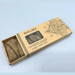 Banjara Smudge Pyramid Incense Cones - White Sage - White Sage - Handmade - Organic - Made in India