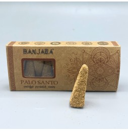 Conos de Incienso Pirámide Palo Santo Banjara - Palo Santo - Hecho a Mano - Orgánico - Hecho en India - BANJARA Smudge