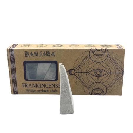 Conos de Incienso Pirámide Frankincense Banjara - Olíbano - Hecho a Mano - Orgánico - Hecho en India - BANJARA Smudge