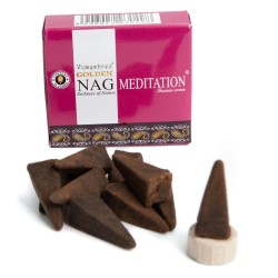 GOLDEN NAG Incense Meditation Cones - Box of 10 cones