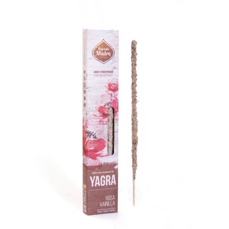 Incienso Sahumerio Artesanal Yagra Rosa Vainilla Sagrada Madre - 6 Varillas Premium