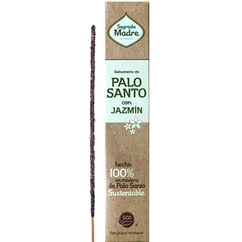 Encens Palo Santo au Jasmin Sagrada Madre - Sahumerio 8 bâtonnets épais-LIGNE D'ENCENS SAGRADA MADRE PALO SANTO-HOSTENATURA