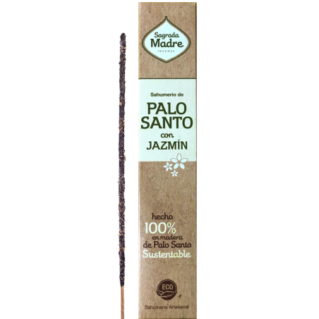 Incienso Palo Santo con Jazmín Sagrada Madre - Sahumerio 8 varillas gruesas