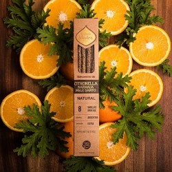 Citronella, Orange and Palo Santo Natural Holy Incense Sagrada Madre - Sahumerio 8 thick sticks Organic