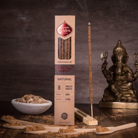 Incienso Sándalo y Olíbano Natural Sagrada Madre - Sahumerio 8 varillas gruesas Ecológico - Origen India