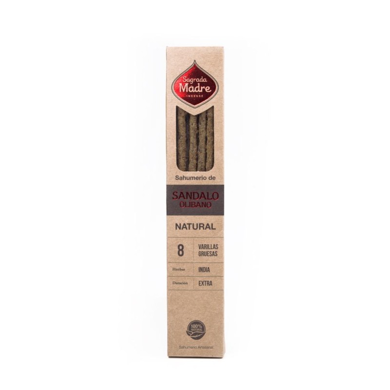 Natural Natural Sandalwood and Frankincense Holy Mother - Sahumerio 8 thick sticks Organic - Origin India-SAGRADA MADRE NATURAL INCENSE-HOSTENATURA