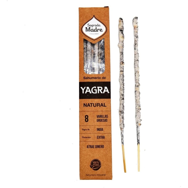 Yagra Incense Natural Sagrada Madre - Sahumerio 8 thick sticks Organic-SAGRADA MADRE NATURAL INCENSE-HOSTENATURA