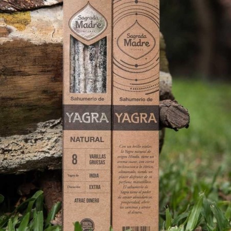 Incienso Yagra Natural Sagrada Madre - Sahumerio 8 varillas gruesas Ecológico