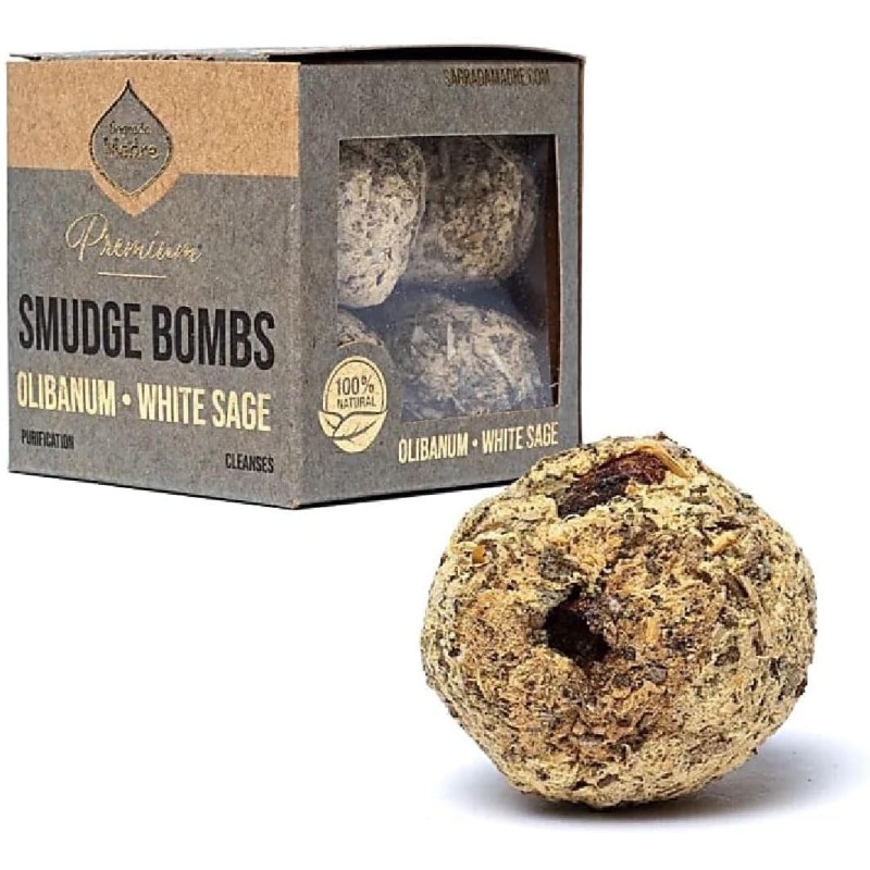 Bombes Premium Encens Sauge - Purification, Protection et Guérison - 8 unités - Sainte Mère-BOMBES SAGRADA MADRE PREMIUM-HOSTENATURA