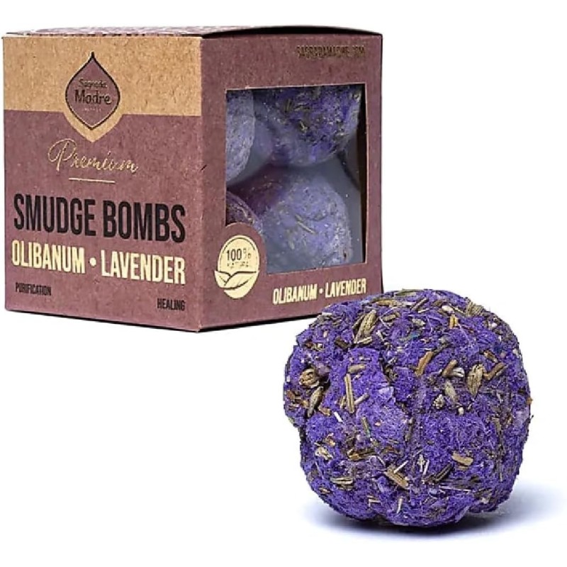 Bombes Premium Oliban Lavande - Purification, Relaxation et Harmonie - 8 unités - Sagrada Madre-BOMBES SAGRADA MADRE PREMIUM-HOSTENATURA