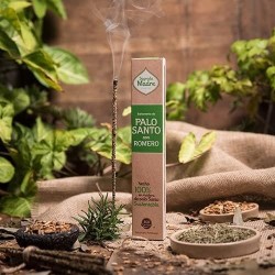 Encens Palo Santo au Romarin - Sahumerio 8 bâtonnets épais