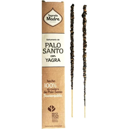 Incienso Palo Santo con Yagra Sagrada Madre - Sahumerio 8 varillas gruesas