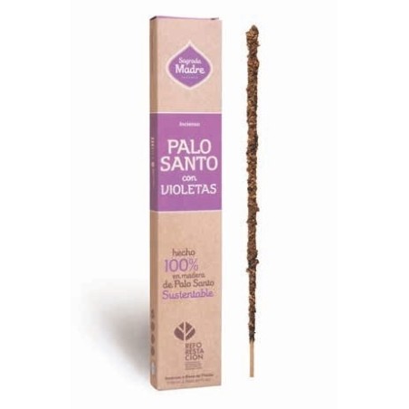 Incienso Palo Santo con Violetas Sagrada Madre - Sahumerio 8 varillas gruesas