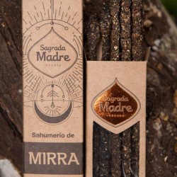 Encens Myrrhe Naturel Sagrada Madre - Sahumerio 8 bâtonnets épais Bio