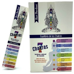 Hari Darshan - Natuurlijke Massala Wierook 7 Chakra's Wit - 1 doosje van 15gr. - Stammenziel