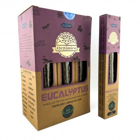 Organiczne kadzidło eukaliptusowe - ULLAS - Ręcznie robione - 25gr - Wyprodukowano w Indiach - 100% naturalne