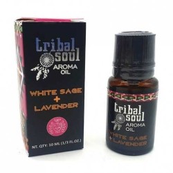 Tribal Soul Weißer Salbei + Lavendel Aromaöl - Weißer Salbei + Lavendel - 10ml - Made in India