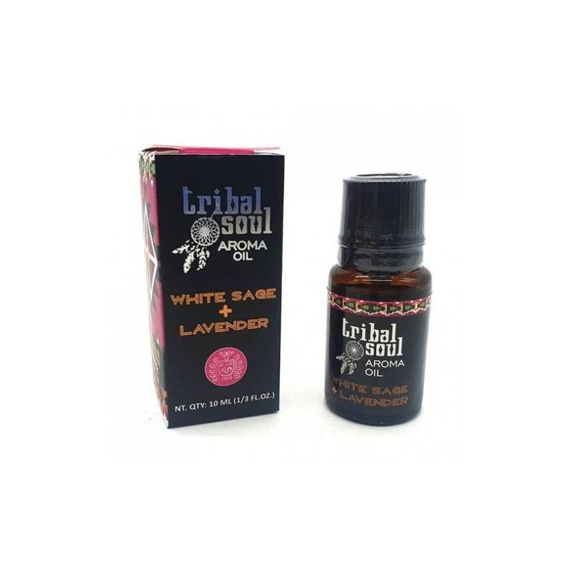 Tribal Soul Weißer Salbei + Lavendel Aromaöl - Weißer Salbei + Lavendel - 10ml - Made in India-AROMATISCHE ÖLE TRIBAL SOUL-HOSTENATURA