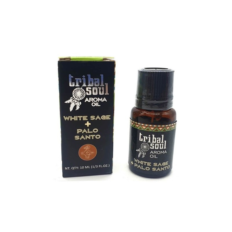 Biała Szałwia + Olejek Aromatyczny Palo Santo - Biała Szałwia + Palo Santo - 10ml - Wyprodukowano w Indiach-AROMATYCZNE OLEJKI TRIBAL SOUL-HOSTENATURA