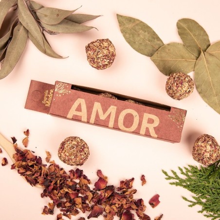 Bombitas Herbales Amor Sagrada Madre Rosas, Ruda, Laurel, Eucalipto y Cedro - 4 bombitas