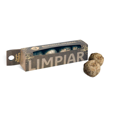 Bombitas Herbales Limpiar / Protección - Canela, Palo Santo, Romero y Cedro - Sagrada Madre - 4 bombitas