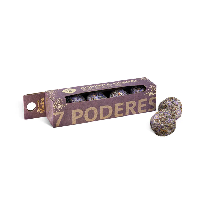 Bombetes Herbals 7 Poders - Lavanda, Ruda, Llorer, Eucaliptus, Herba Bona, Inca Yuyo i Cedre - Sagrada Mare - 4 bombetes-BOMBTES HERBALS X4 SAGRADA MADRE-HOSTENATURA