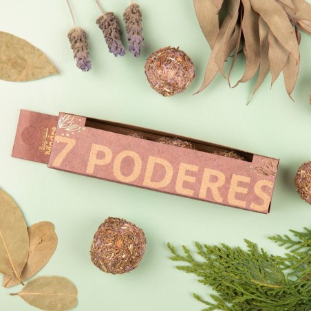 Bombitas Herbales 7 Poderes - Lavanda, Ruda, Laurel, Eucalipto, Hierba Buena, Inca Yuyo y Cedro - Sagrada Madre - 4 bombitas