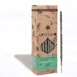 Incenso Artesanal Champa Flower - Chá Verde - Preço por bastão - Mãe Sagrada - Sahumerio Premium - Boas Vibrações