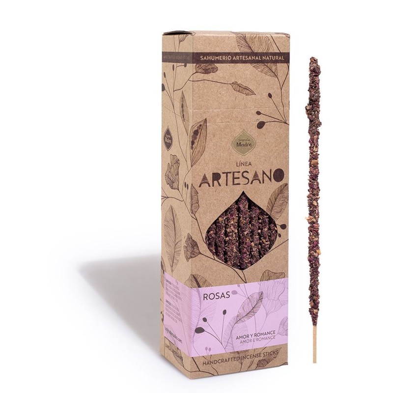 Incenso Artigianale alla Rosa - Prezzo per bastoncino - Santa Madre - Sahumerio Premium - Ecologico - Amore e Romanticismo-INCENSO ARTIGIANALE SFUSO SAGRADA MADRE-HOSTENATURA