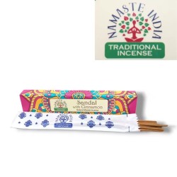 Incenso de Sândalo Namaste Índia com Canela - Agarbathi Indiano Tradicional - Mandala Masala Natural - Feito à Mão