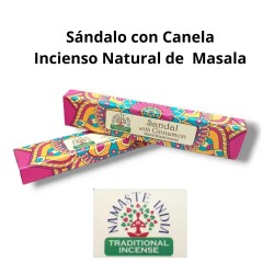 Incenso de Sândalo Namaste Índia com Canela - Agarbathi Indiano Tradicional - Mandala Masala Natural - Feito à Mão