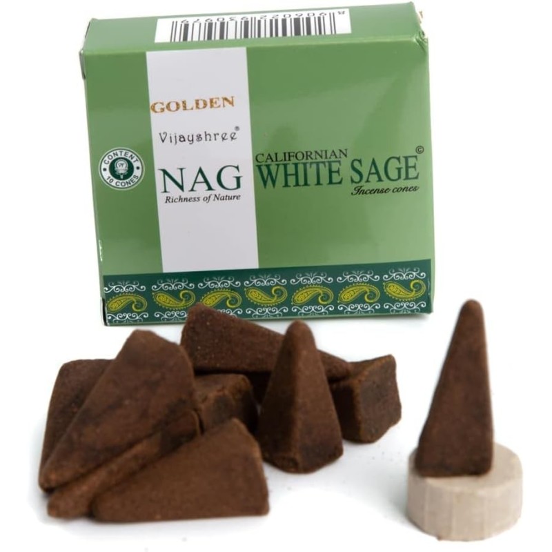 Conos de incienso GOLDEN NAG White Sage - White Sage - Caixa de 10 conos-INCENSO DE OURO-HOSTENATURA