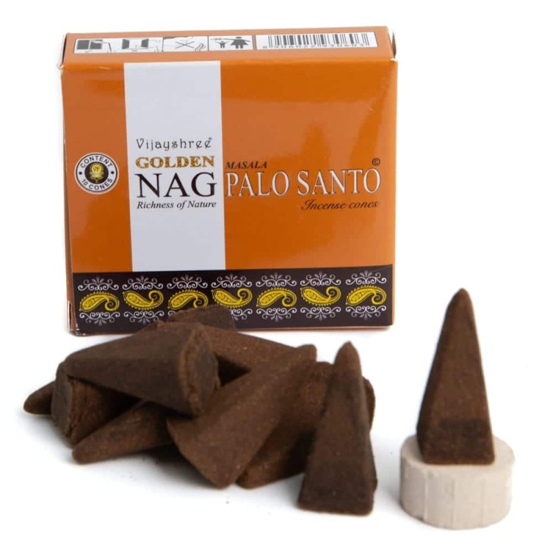 GOLDEN NAG Palo Santo Räucherkegel - Schachtel mit 10 Kegeln-GOLDENER WEIHRAUCH-HOSTENATURA