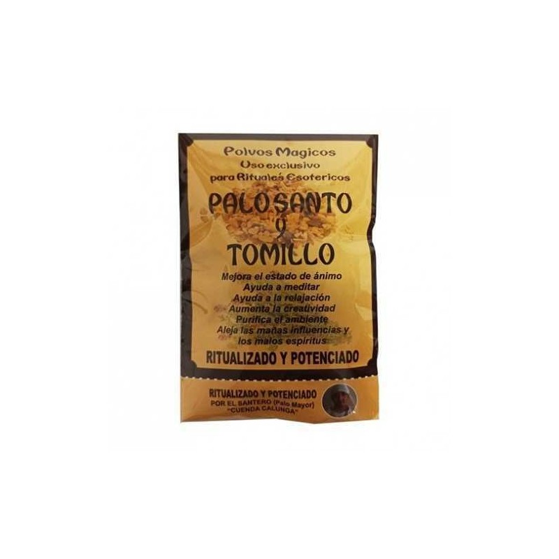 Palo Santo en Polvo Ritualizado con Tomillo - Bolsita de 10gr.-PELO SANTO-HOSTENATURA