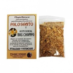 Palo Santo hautsa Nag Champarekin erritualizatua - 10 g poltsa.