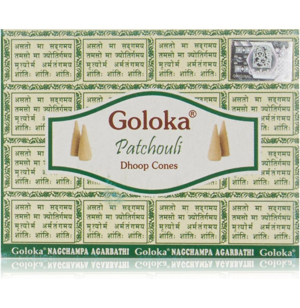 GOLOKA Conos de Incienso Patchouli - 1 cajita de 10 unidades