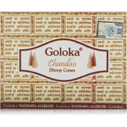 GOLOKA Chandan Incense Cones - 1 box of 10 units