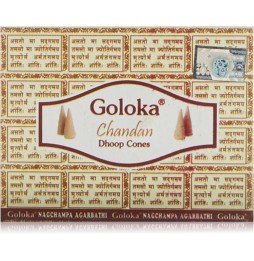 GOLOKA Conos de Incienso Chandan - 1 cajita de 10 unidades