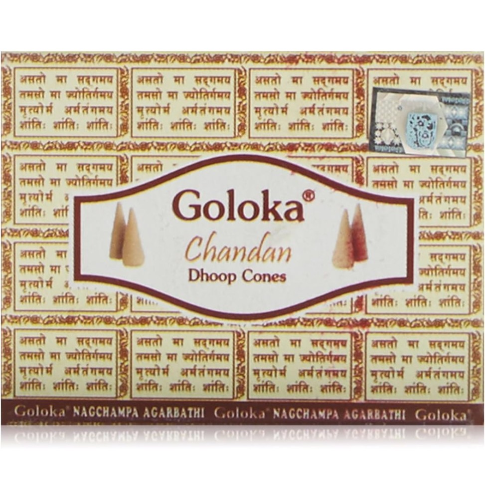 GOLOKA Conos de Incienso Chandan - 1 cajita de 10 unidades-GOLOKAお香-HOSTENATURA