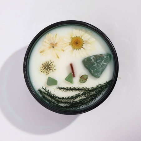 Vela Mágica con Flores y Gemas Hop Hare - El Mago - Vela Cera de Soja hecha a mano - 8,8x5cm