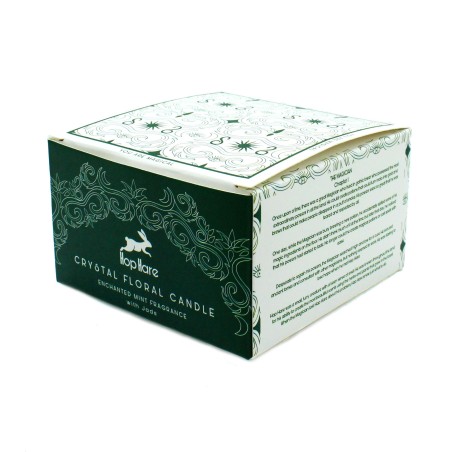 Lumanare magica cu flori si pietre pretioase Hop Hare - Magicianul - Lumanare din ceara de soia lucrata manual - 8,8x5cm