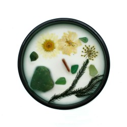 Magic Candle with Flowers and Gems Hop Hare - The Magician - Handmade Soy Wax Candle - 8.8x5cm