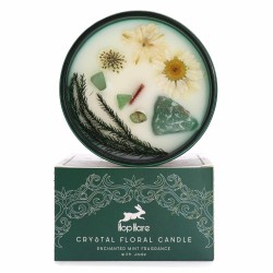 Magic Candle with Flowers and Gems Hop Hare - The Magician - Handmade Soy Wax Candle - 8.8x5cm