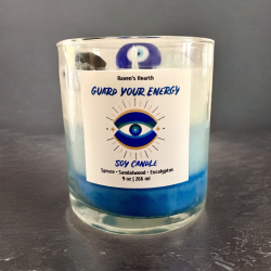 Handmade Soy Wax Candle | Protection| Evil Eye |Turkish Eye and Hand of Fatima | Raven's Hearth | Made in California, USA