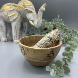 Wooden Bowl for Offerings and Rituals - The Four Elements - 11x7cm